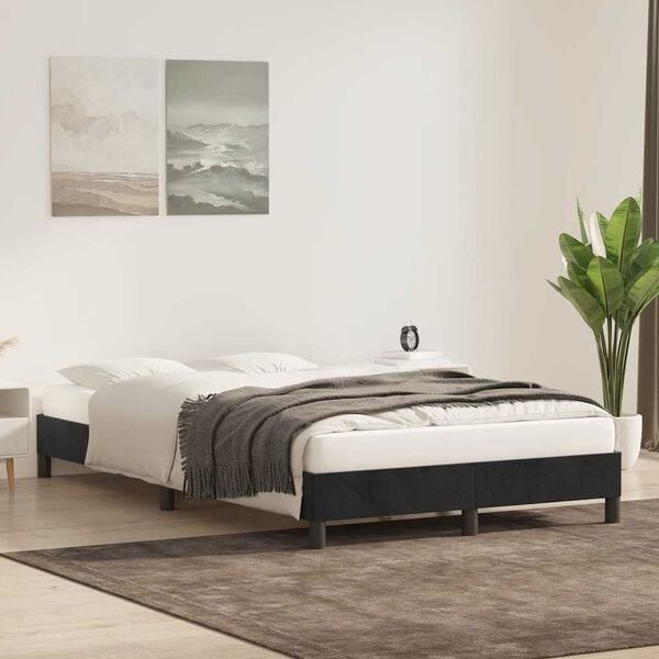 vidaXL Cadre de lit sans matelas noir 120x210 cm velours