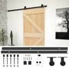 vidaXL Porte coulissante Naturel et noir 90 x 210 cm