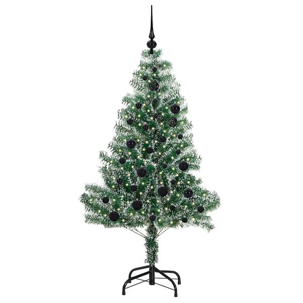 vidaXL Arbre de No&euml;l artificiel floconn&eacute; de neige avec lumi&egrave;re LED