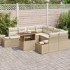 vidaXL Ensemble de canapé de jardin 9 pcs Beige Poly rotin