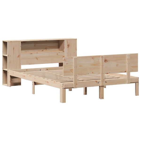 vidaXL Lit bibliothèque sans matelas 160x200 cm bois massif de pin