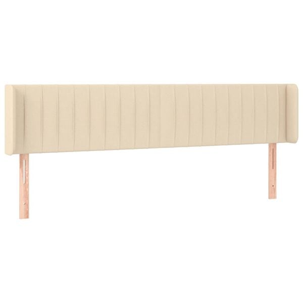 vidaXL T&ecirc;te de lit &agrave; LED Cr&egrave;me 163x16x78/88 cm Tissu
