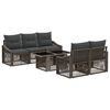 vidaXL Ensemble de canap&eacute; de jardin 6 pc Gris et Gris fonc&eacute; polyrotin