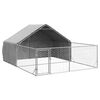 vidaXL Niche d'ext&eacute;rieur pour chien enclos 5x3x1,9 m acier galvanis&eacute;