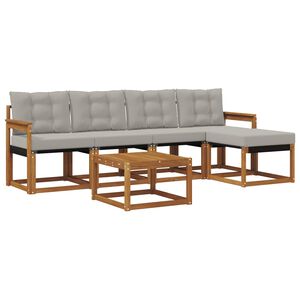 vidaXL Ensemble de canap&eacute;s d'ext&eacute;rieur 6 pcs Gris Naturel et Clair