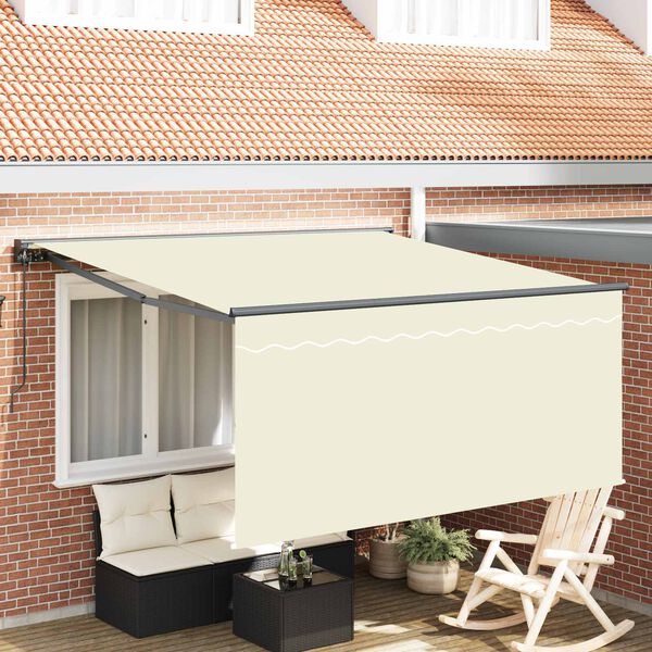 vidaXL Auvent R&eacute;tractable Cr&egrave;me 350 x 250 cm Polyester et Aluminium