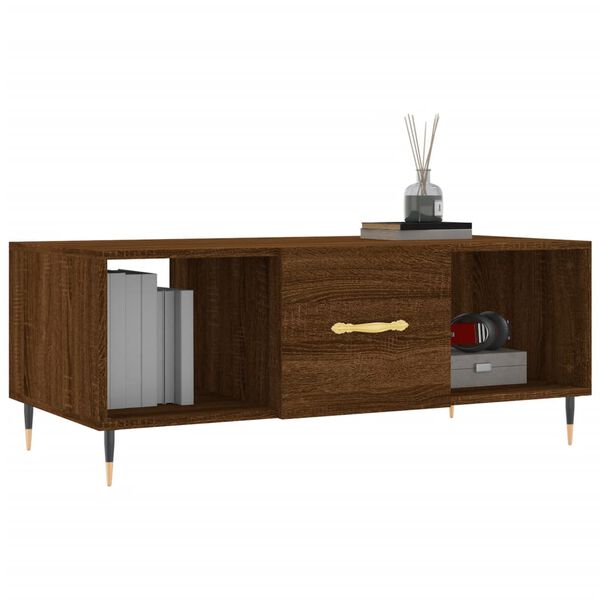 vidaXL Table basse chêne marron 102x50x40 cm bois d'ingénierie