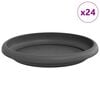 vidaXL Plateau &agrave; fleurs rond 24 pc Noir &Oslash; 14 x 2 cm Plastique