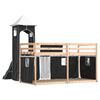 vidaXL Lit superposé sans matelas avec toboggan blanc noir 90x200 cm