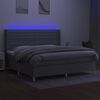 vidaXL Sommier &agrave; lattes de lit matelas LED Gris clair 200x200 cm Tissu