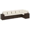 vidaXL Salon de jardin avec coussins 6 pcs marron r&eacute;sine tress&eacute;e