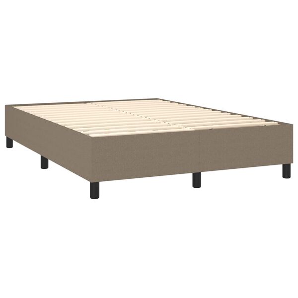 vidaXL Sommier &agrave; lattes de lit avec matelas Taupe 140x200 cm Tissu