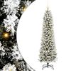 vidaXL Sapin de Noël artificiel Blanc 180 cm PVC, métal et plastique