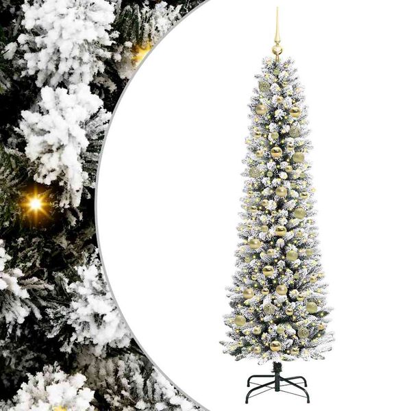 vidaXL Sapin de Noël artificiel Blanc 180 cm PVC, métal et plastique