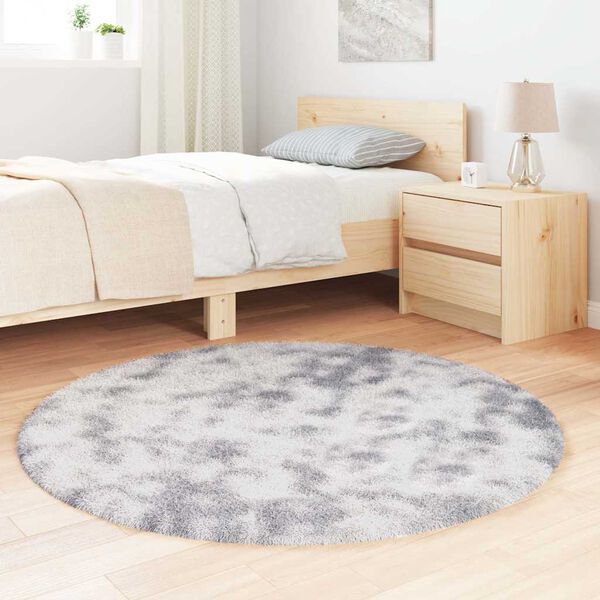vidaXL Tapis shaggy &agrave; poils longs NAVARRA gris argent&eacute; 120x120 cm