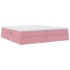 vidaXL Lit avec rangement et matelas Rose 200 x 200 cm Velours