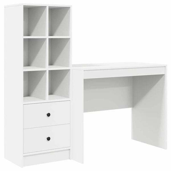 vidaXL Bureau avec tiroir 2 pcs Blanc