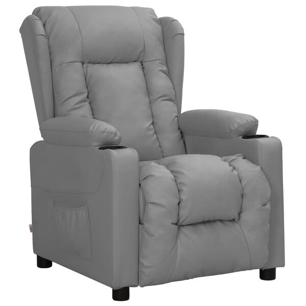 vidaXL Fauteuil Gris Similicuir