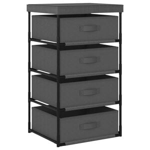 vidaXL &Eacute;tag&egrave;re de rangement avec 4 paniers en tissu Acier Gris