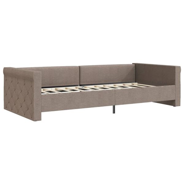 vidaXL Lit avec matelas et &eacute;clairage USB Taupe Tissu 90x200 cm