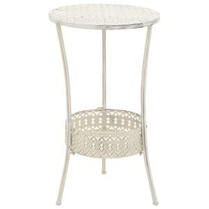 vidaXL Table de bistro Style vintage Ronde M&eacute;tal 40x70 cm Blanc