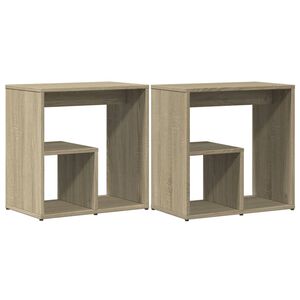 vidaXL Tables d'appoint 2 pcs ch&ecirc;ne sonoma 50x30x50 cm bois ing&eacute;nierie