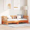 vidaXL Lit Pull-out de Jour Brun cire 193,5 x 184 x 66 cm Pin massif