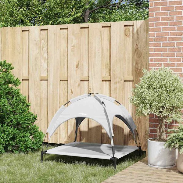 vidaXL Lit pour Chien Gris Argent&eacute; 90 x 81 x 80,5 cm Acier