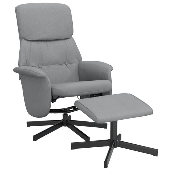 vidaXL Fauteuil inclinable avec repose-pied gris clair tissu