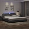 vidaXL Cadre de lit avec LED sans matelas Zadar gris 200x200 cm