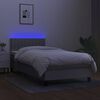 vidaXL Sommier &agrave; lattes de lit avec matelas et LED Gris clair 90x190cm