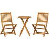 vidaXL Ensemble de bistro pliable 3 pcs bois d'acacia solide