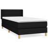 vidaXL Sommier &agrave; lattes de lit avec matelas Noir 90x200 cm Tissu