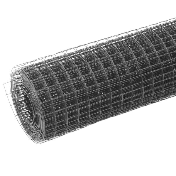 vidaXL Grillage acier avec revêtement en PVC 10x0,5 m gris
