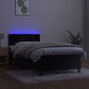 vidaXL Sommier &agrave; lattes de lit avec matelas et LED Noir 90x190 cm