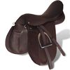 Set de selle &eacute;quitation 16" en cuir v&eacute;ritable 14 cm 5 en 1 brun