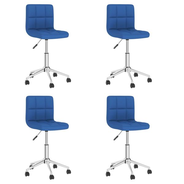 vidaXL Chaises pivotantes &agrave; manger lot de 4 bleu tissu