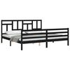 vidaXL Cadre de lit sans matelas noir 200x200 cm bois massif