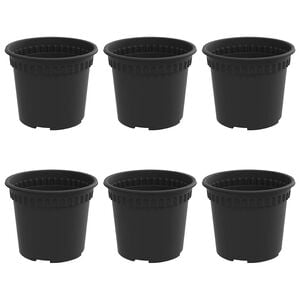 vidaXL Pot &agrave; fleurs rond 6 pcs Noir &Oslash; 12,5 x 10 cm Plastique