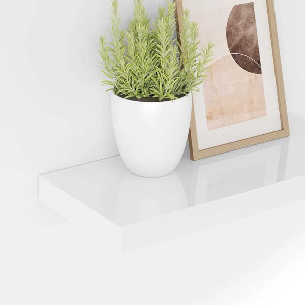 vidaXL &Eacute;tag&egrave;re murale flottante Blanc brillant 40x23x3,8 cm MDF