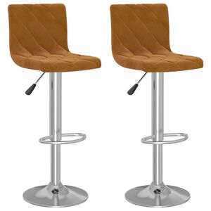 vidaXL Tabourets de bar lot de 2 marron velours