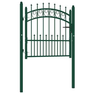 vidaXL Portail de cl&ocirc;ture EMMEN avec pointes en acier 104&nbsp;x&nbsp;97&nbsp;cm vert