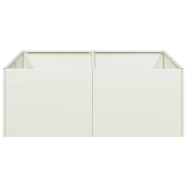 vidaXL Jardini&egrave;re blanc 80x80x30 cm acier