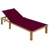vidaXL Chaise longue avec coussin bordeaux Bois de pin impr&eacute;gn&eacute;