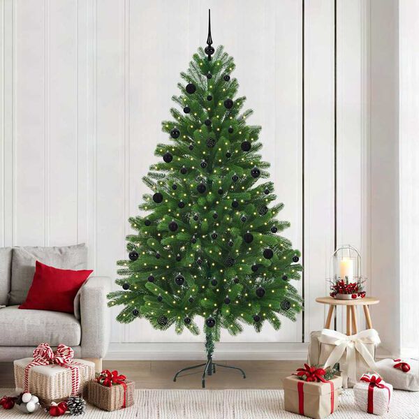 vidaXL Sapin de No&euml;l avec 300 LED avec support Vert 210 cm PE