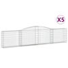 vidaXL Paniers &agrave; gabions arqu&eacute;s 5 pcs 400x30x80/100 cm Fer galvanis&eacute;