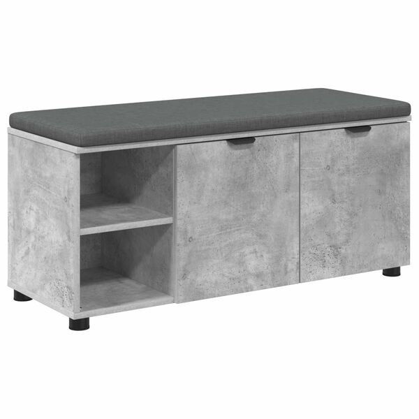 vidaXL Banc d'entr&eacute;e avec coussin Uni Gris b&eacute;ton 100 x 38 x 46 cm