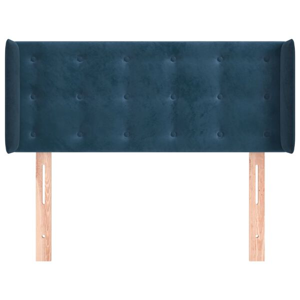 vidaXL T&ecirc;te de lit avec oreilles Bleu Fonc&eacute; 83x16x78/88 cm Velours