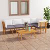 vidaXL Salon de jardin 6 pcs avec coussins Bois d'acacia solide