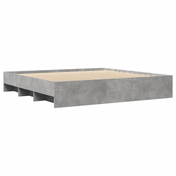 vidaXL Cadre de lit sans matelas gris b&eacute;ton 180x200 cm bois ing&eacute;nierie